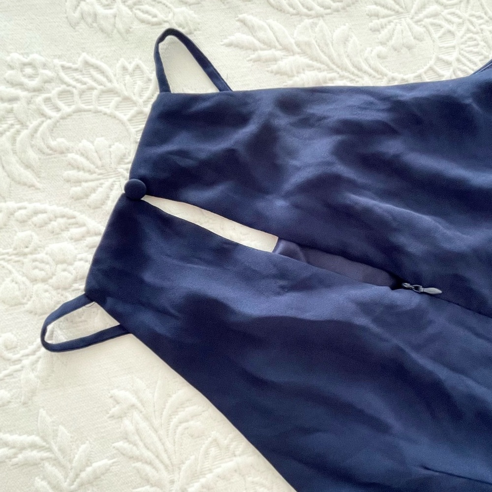 NWOT Lulus Dreamy Date Night Navy Blue Sleeveless Midi Dress Medium - Picture 9 of 13
